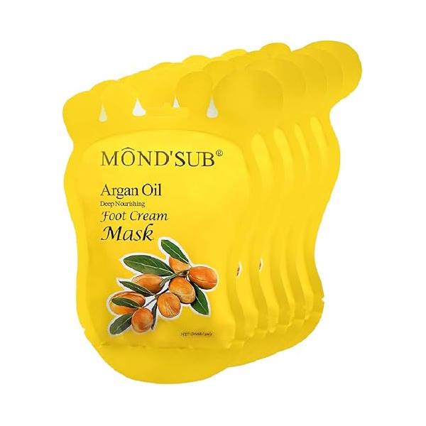 Argan Oil Foot Mask, Hydrating feet Mask,Deep Conditioning Intense Repair for Those with Dry, Callus, Chap, Darkness and Pigmentation, Best Hydration Treatment Masque- Men Women(5pairs)