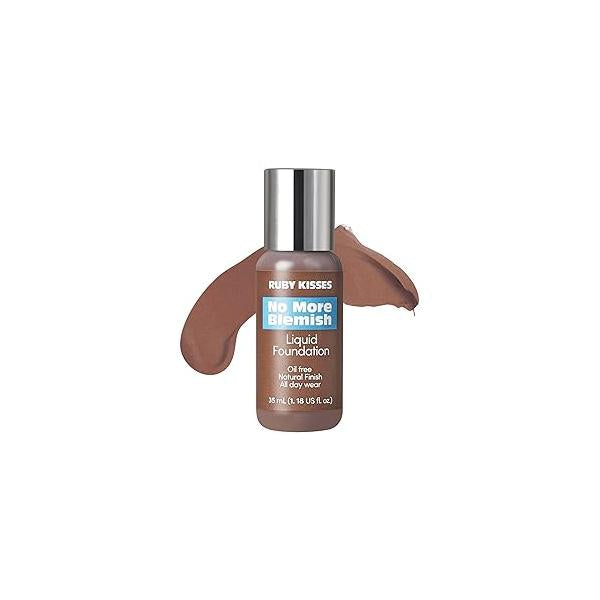 Ruby Kisses Liquid Foundation Medium Coverage, Lightweight, Natural Finish, Face Makeup for All Skin Type, Korean (Natural Buff)