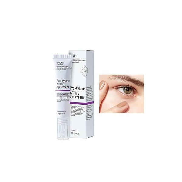 VGO Eye Cream 2% Pro-Xylane Repair for Dark Circles & Puffiness Under Eyes, Pro Xylane + 6D Hyaluronic Acid to Firm Skin, Reduce Wrinkles, Fine Lines, 15g/0.5 Oz