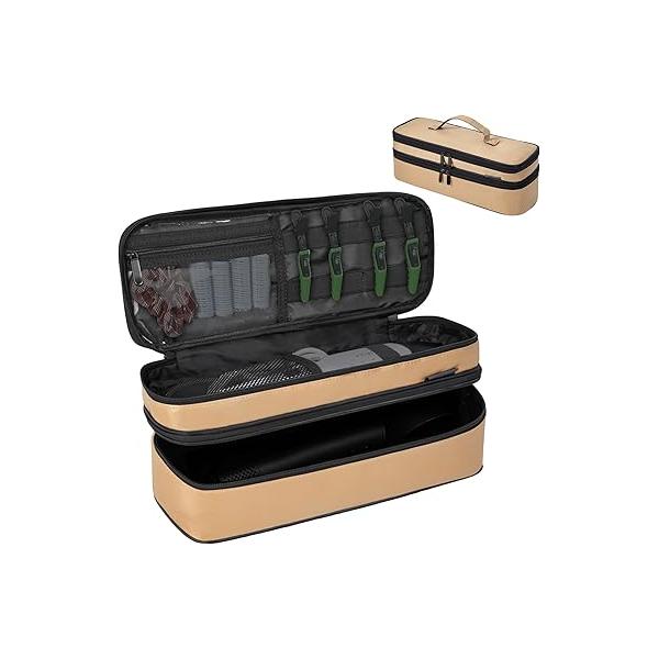 Double Layer Travel Carrying Case Compatible with Shark Flexstyle, Storage for Revlon One-Step Hair Dryer and Volumizer Hot Air Brush Portable Organizer Bag Dyson Airwrap Styler