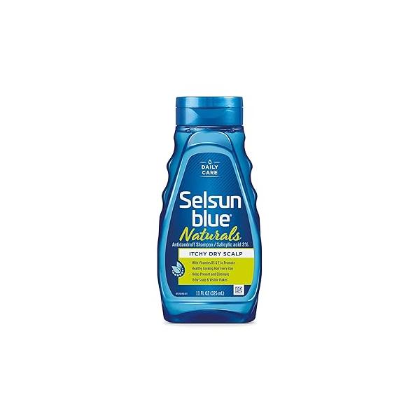 Selsun Blue Naturals Itchy Dry Scalp Anti-dandruff Shampoo, 11 fl. oz., Extra-Hydrating Formula Plus Vitamins B5 & E, Salicylic Acid 3%