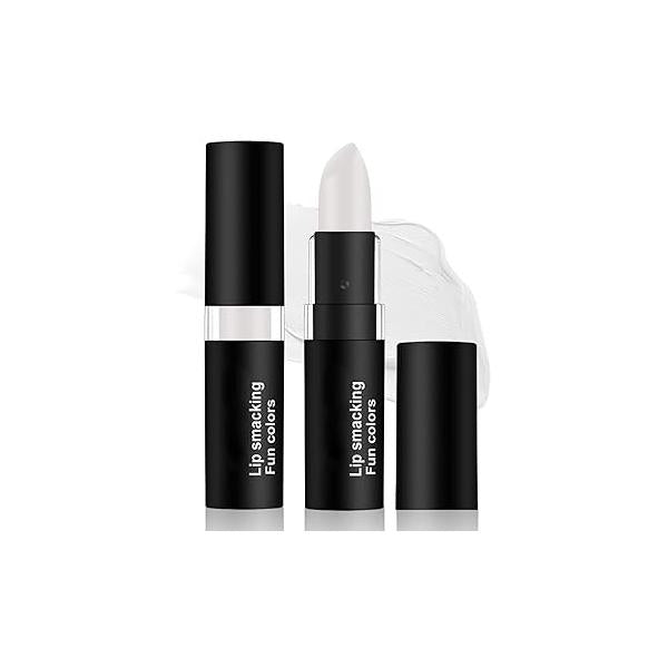 Clown White Cream Blendable Makeup Stick -1Pcs Lipstick Eye Black Stick, High-pigmented LIp Balm, Sweat-proof Face Body Paint Eyeblack Halloween/Cosplay/Party/Stage Show