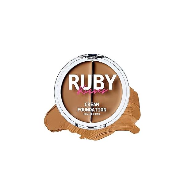 Ruby Kisses 3D Face Creator Cream Foundation & Concealer, 12 Hours Long Lasting, Medium to Full Coverage, Non-Greasy, Ideal for Makeup Contour Palette (Level 8)