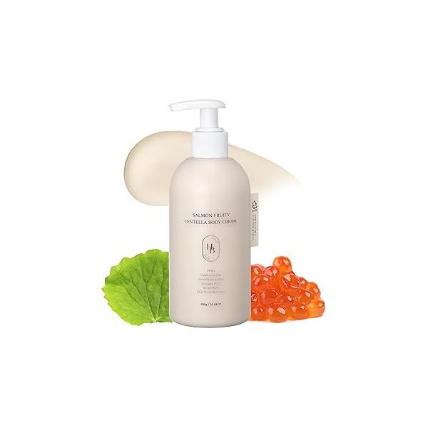 Salmon Fruity Centella Body Cream - Sensitive Skin, Itchy Korean Skincare, Bodycare, Hypoallergenic, Allergen-free Fragrance, PDRN, Moisturizing, K-Beauty