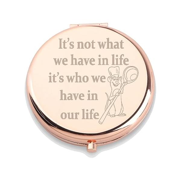 WUSUANED Mouse Chef Makeup Mirror It Not What We Have in Life Who Our Remy Rat Gift Cartoon Movie Fan Lover (Mouse Mirror)