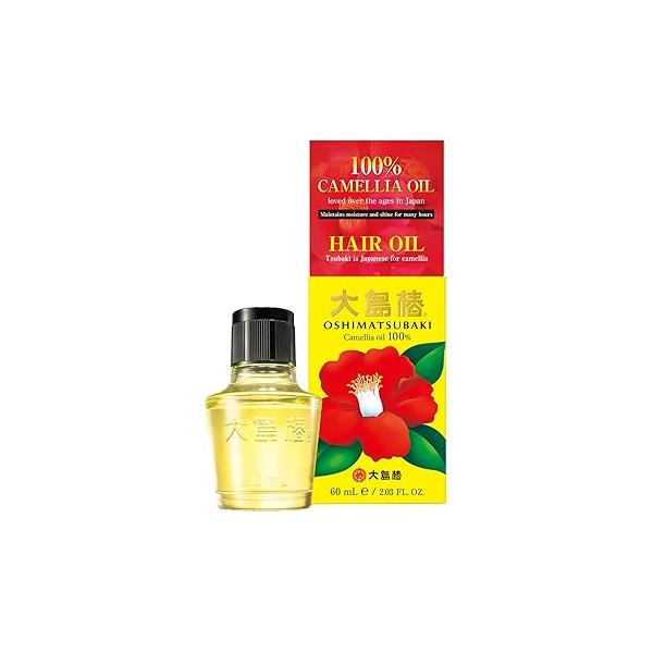 Oshima Tsubaki Camellia seed Oil - 100% Pure and Natural, Single-Ingredient, Plant-Based, Moisturizing for Hair, Skin, Nails, Japanese Beauty 2.03 fl oz (60ml), English Packaging
