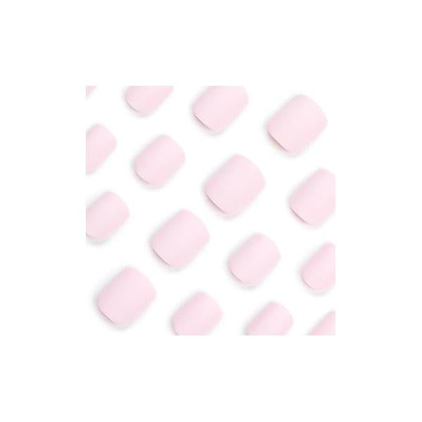 24 Pcs Short Press On Square Shape Matte Glue Solid Color Acrylic False Full Cover Stick Reusable Artificial DIY Nail Decorations (Style 8)