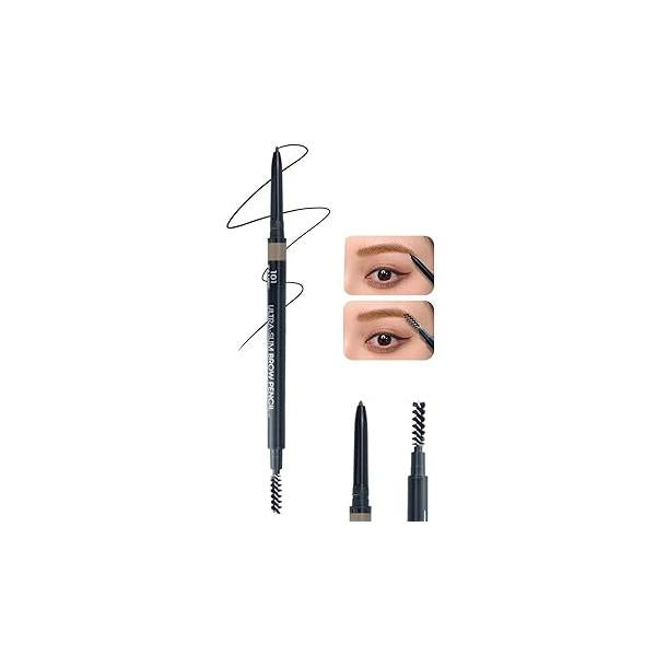 Go Ho Waterproof Taupe Eyebrow Pen with Brush,Dual-sided Fine Pencil,Natural-Looking,Long Lasting,Draws Tiny Brow Hairs and Fills in Sparse Ultra-Fine Pen,01