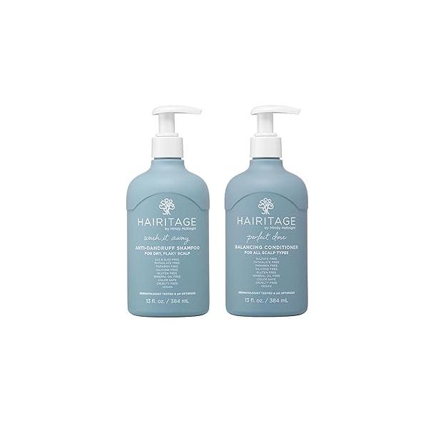 Hairitage Anti-Dandruff Shampoo - Moisturizes,Soothes Dry, Flaky Scalp Reduce Irritation with Rosemary Oil 13 fl oz + Balancing Conditioner 26 Ounce