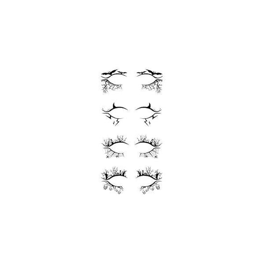 8 Pairs Eye Shadow Eyeliner Face Tattoo Stickers for Women Halloween Makeup, Horror Spider Web Skull Bat Eyeshadow Fake Temporary Masquerade Party Favor Supplies