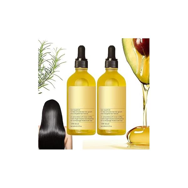 Natural Rosemary Veganic Oil for Nourishing and Promoting Growth Thin, Dry, Damaged Hair - (5PCS)