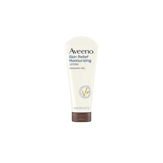 Aveeno Skin Relief Moisturizing Lotion for Very Dry with Soothing Triple Oat & Shea Butter Formula, Dimethicone Protectant Helps Heal Itchy, Skin, Fragrance-Free, 8 fl. oz.