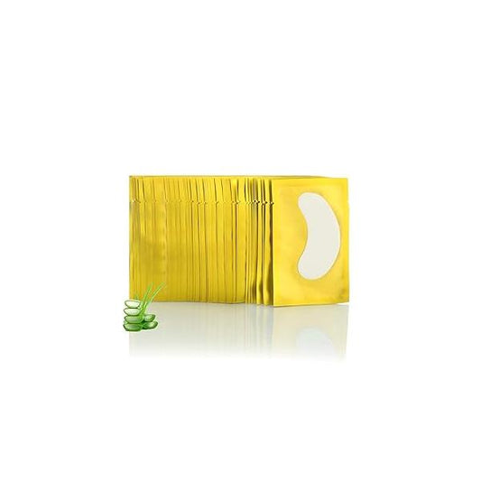 100 Pairs Set Under Eye Pads, Comfy and Cool Patches Gel Pad for Eyelash Extensions Mask Beauty Tool (Gold)