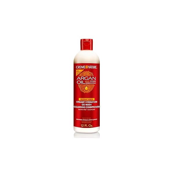 Creme of Nature, Argan Oil Hair Conditioner, Creamy Hydration Co-Wash Cleansing 12 Fl Oz