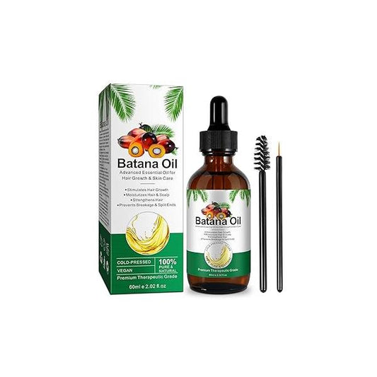 Batana Oil for Hair Growth, 100% Pure Oil, Strengthens and Thickens Hair, Repair Dry Damaged Scalp, Moisturize Skin & Face Moisturizer, Aromatherapy, 2.02fl.oz