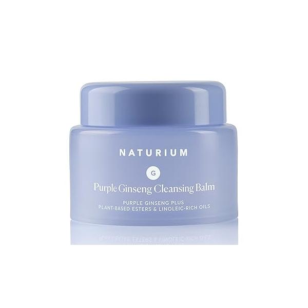 Naturium Purple Ginseng Cleansing Balm Plus Plant-Based Esters & Linoleic-Rich Oils, Smoothing Face Wash, 3.0 oz
