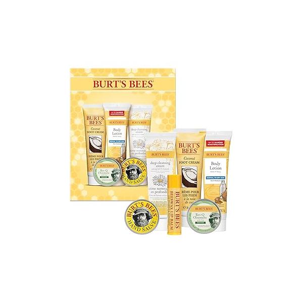 Burt's Bees Gifts Ideas - Timeless Minis Set, 6 Products Beeswax Lip Balm, Coconut Foot Cream, Honey Body Lotion, Deep Cleansing Res-Q Ointment & Hand Salve
