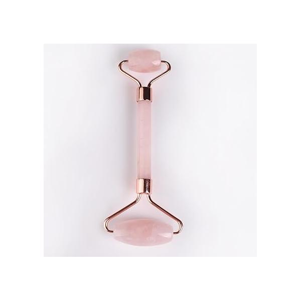 Female Facial gua Sha Jade Roller Tool Set Rose Quartz Crystal face Massager White Massage The face, Eyes (A-Pink)