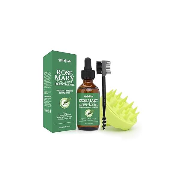 Dolahair Rosemary Hair Oil - Organic Essential for Growth, Strengthens , Fights Dandruff & Prevents Greying, 2.03 Oz Thin, Skin Healthy Scalp