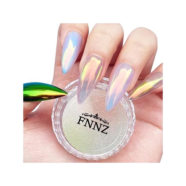Unicorn Chrome Nail Powder, Aurora Unichrome Mermaid Powder Pigment Pearlescent Art Glitter Decoration for Home DIY Salon Manicure - Glacier Ocean