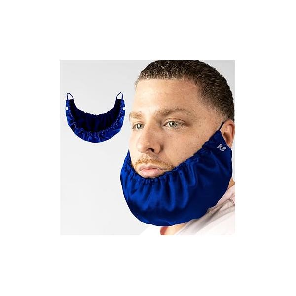 Mens Beard Bonnet for Essential Oil and Moisture Retention Healthy Hair Growth - Premium Quality Silky Soft Conditioning Cap, Helps to Prevent Itching Split Ends Satin Bandana