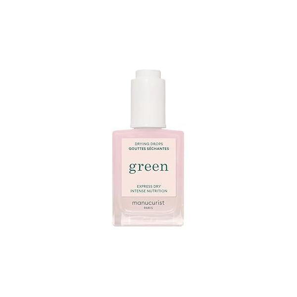 Manucurist Green Nail Polish Drying Drops - Fast Dry Halves Time Nourishing Care 49.5% bio-sourced OIl Cuticle Oil for Nails System Compatible 0.5 Fl Oz
