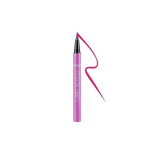 UV Neon Liquid Eyeliner, Matte Colored Eyeliner Pen, Waterproof Smudge-proof Pigmented Eye Liner, Glow Brightly Under Lights, Colorful Makeup For Rave Party Music Festival, Yellow