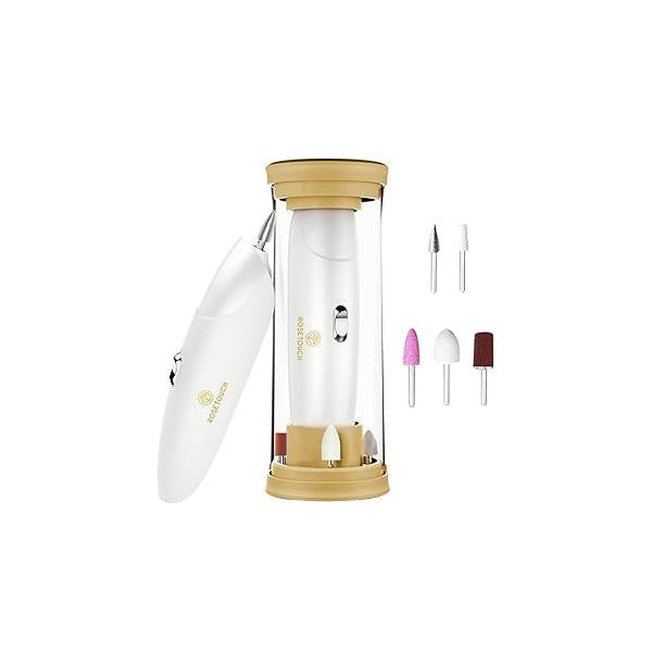 Professional Acrylic Manicure Pedicure Kit, Electric Nail File Set, Cordless Drill Machine, Hand Foot Care Tool for Grind Trim Polish(Gold)