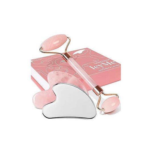 BAIMEI 2 Gua Sha Facial Tools & 1 Jade Roller Massage Set