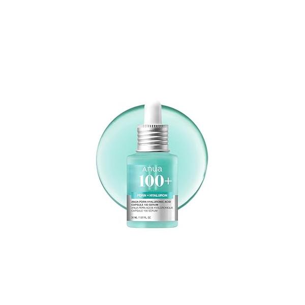 Anua PDRN Hyaluronic Acid Capsule 100 Serum, Radiant Face Acid, Hydration, Moisture Plumping effect, Natural color, Fragrance free, Korean Skincare, 30ml / 1.01 fl. oz