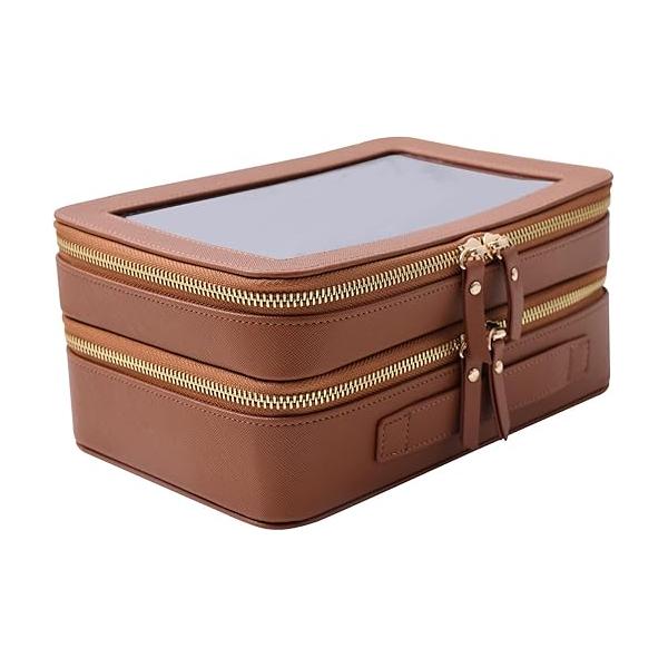 SANHECUN Clear Travel Toiletry bag Case Carry on Accessories Bag Makeup Bag(White, SHC-TL-2)