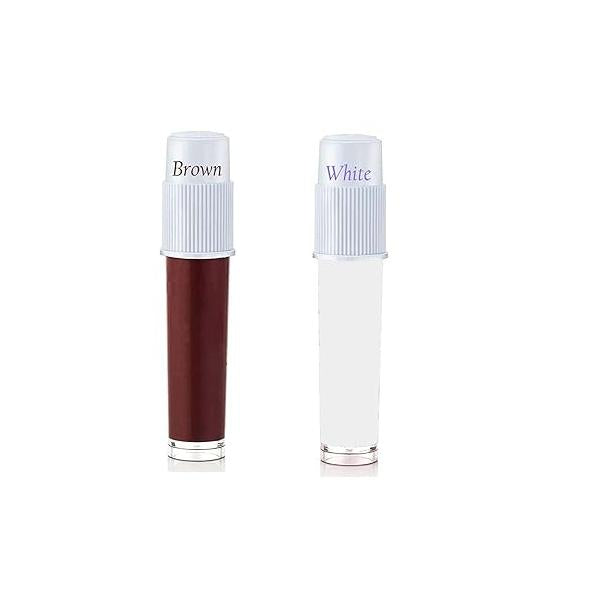 Liquid Kumkum Sindoor Pack of 2X5g Skin-friendly Bindi Tattoos Waterproof Bodyart Body Paint Temporory DIY Tattooing (Brown-Maroon)