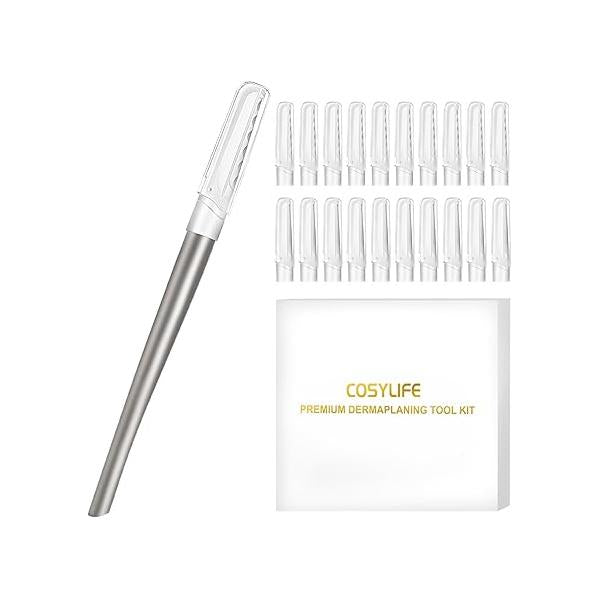 Dermaplaning Tool for Face, 20 Blade Refills, Dermaplane Razor Hair Remover Eyebrows and Peach Fuzz, Facial Shaver Women That Helps Exfoliate Smooth The Skin