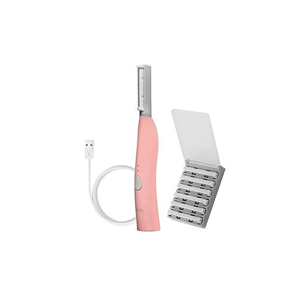 SPA SCIENCES - SIMA Patented Dermaplane Razor for Women Face - Painless 2-in-1 Facial Exfoliation & Peach Fuzz Hair Removal Anti-Aging 3 Speeds Rechargeable 7 Weeks Treatment