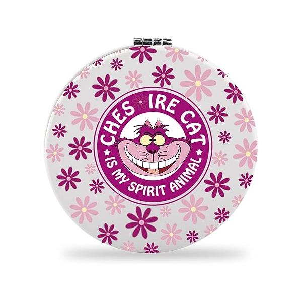 SEIRAA Grin Cat Pocket Mirror Gifts Compact Merchandise (Deep Pink Cat)