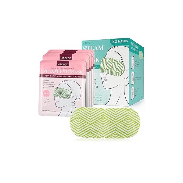 20 Packs Steam Eye Masks, Heated Mask for Dry Eyes, Puffy Dark Circles, Disposable Self Heating Sleeping, SPA, Travel Essentials & Relaxation Gifts, Unscented