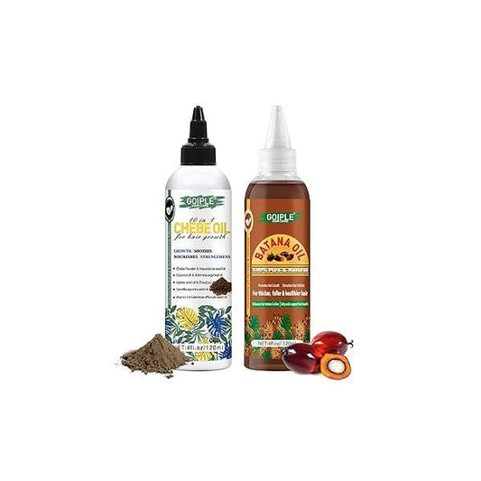 Batana Oil for Hair Growth Organic Healthy Hair, Damaged Repair, Natural Chebe Nourishing Moisturizer Scalp (2pcs)