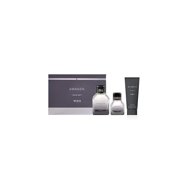 TUMI AWAKEN [08:00 GMT] Gift Set - Refreshing Cologne & Body Wash for Men 3.4 oz 1.0 Eau de Parfum, 6.7