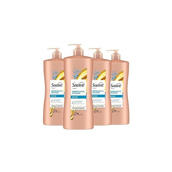 Suave Professionals Shine Conditioner, Moroccan Infusion, 28 Fl Oz (Pack of 4)