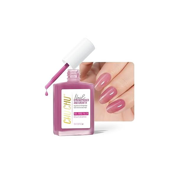 Nail Repair for Women: 8 in 1 Dusty Rose Hardener Strengthener Extra Strong and Growth - Protein Polish Ridge Filler Concealer Weak Damaged Nails 15ml