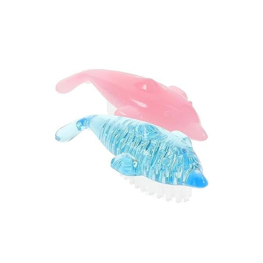 4pcs Dolphin Nail Brush Surface Cleaning Handle Scrub Finger to Clean Nails Fingernail Kit Manicure Tools Pp Silk Didiseaon