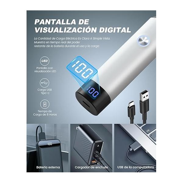 Ear & Nose Hair Trimmer with LED Display for Men Women,Painless USB Rechargeable Eyebrow Facial Clipper,Professional IPX7 Waterproof Dual Edge Blades 13,000 RPM