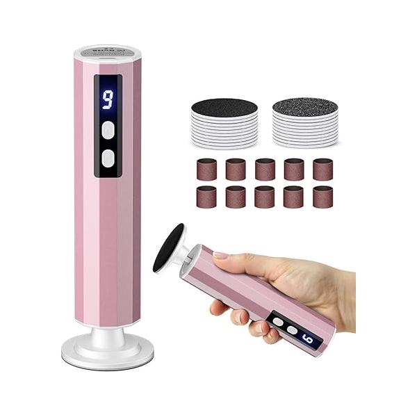 Electric Foot Callus Remover, 2 in 1 Pedicure Tools for Feet, File Nail Grinder, Professional Hand and Sander Removes Calluses, Rose Gold