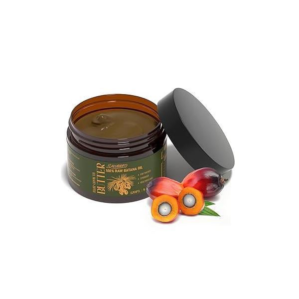 Salubrito Raw Batana Oil, 4oz/120g - 100% Pure & Unrefined Butter for Thicker, Stronger, Moisturizing Nourishing Hair Massage Natural Men Women