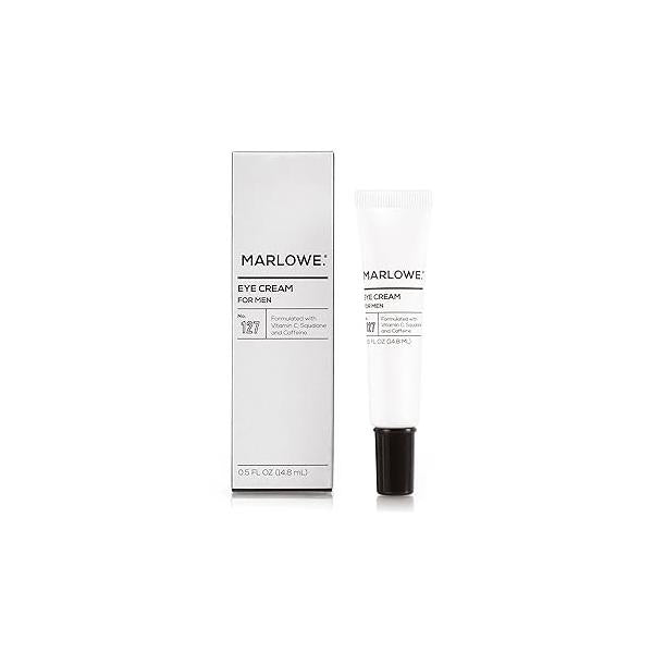 MARLOWE. No. 127 Mens Eye Cream with Vitamin C, Caffeine and Moisturizing Squalane for Puffiness, Wrinkles & Dark Circles, Targeted Under Skin Care, 0.5 FL Oz