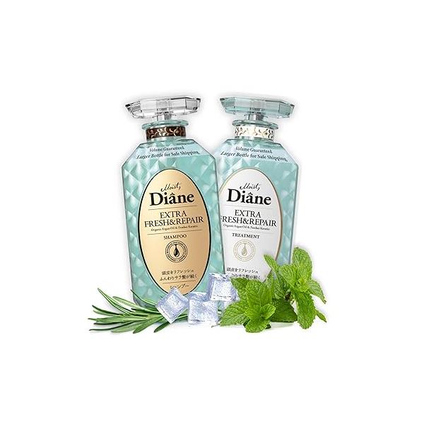 Moist Diane Anti Dandruff Shampoo and Conditioner Set for Oily Hair, Keratin Women & Men with Argan Oil, Tea Tree Mint from Japan, Paraben& Silicone Free, EXTRA FRESH HYDRATE 30.4Fl Oz