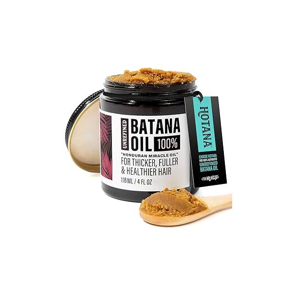 Unrefined Batana Oil for Hair Growth - Authentic & Organic Dr Sebi Mask from Honduras Natural 4 Ounce Jar