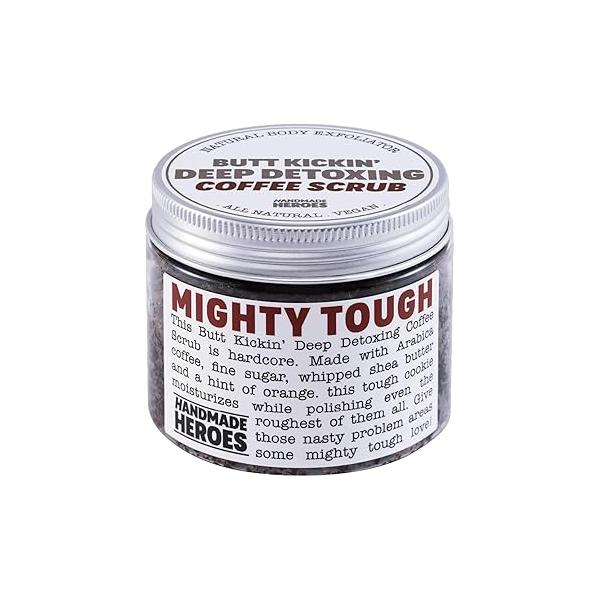 Coffee Scrub Foot & Body Exfoliator Infused with Vitamin E and Orange Peel Natural Exfoliating Sugar for Toning Cellulite Skin Care by Handmade Heroes