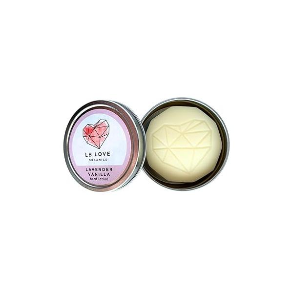 Hard Lotion Bar | Organic Beeswax and Plant based Moisturizer Plastic free solid moisture bar (Lavender Vanilla)