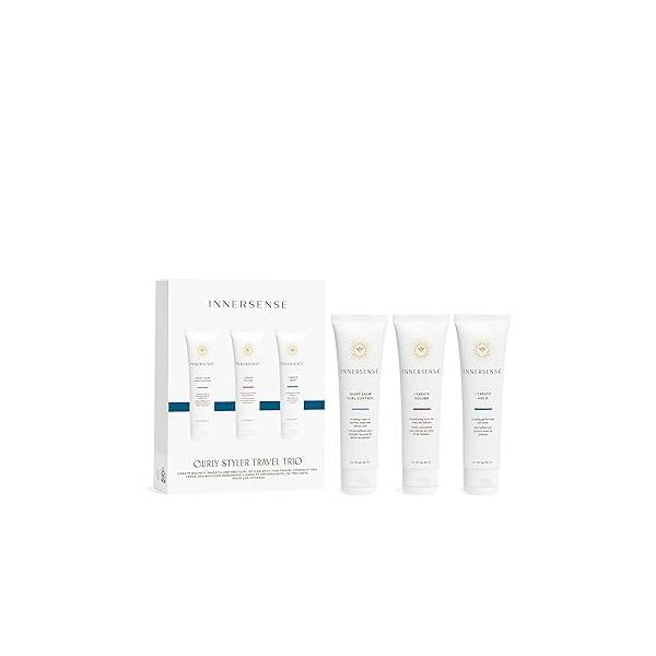 INNERSENSE Organic Beauty - Curly Styler Travel Trio | Non-Toxic, Cruelty-Free Haircare (I Create Hold, I Volume, Quiet Calm Curl Control) PACKAGING MAY VARY